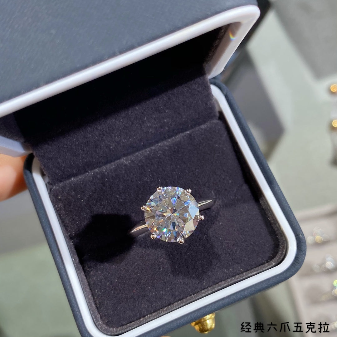 classic 6 claw 5 carat diamond set ring jza103