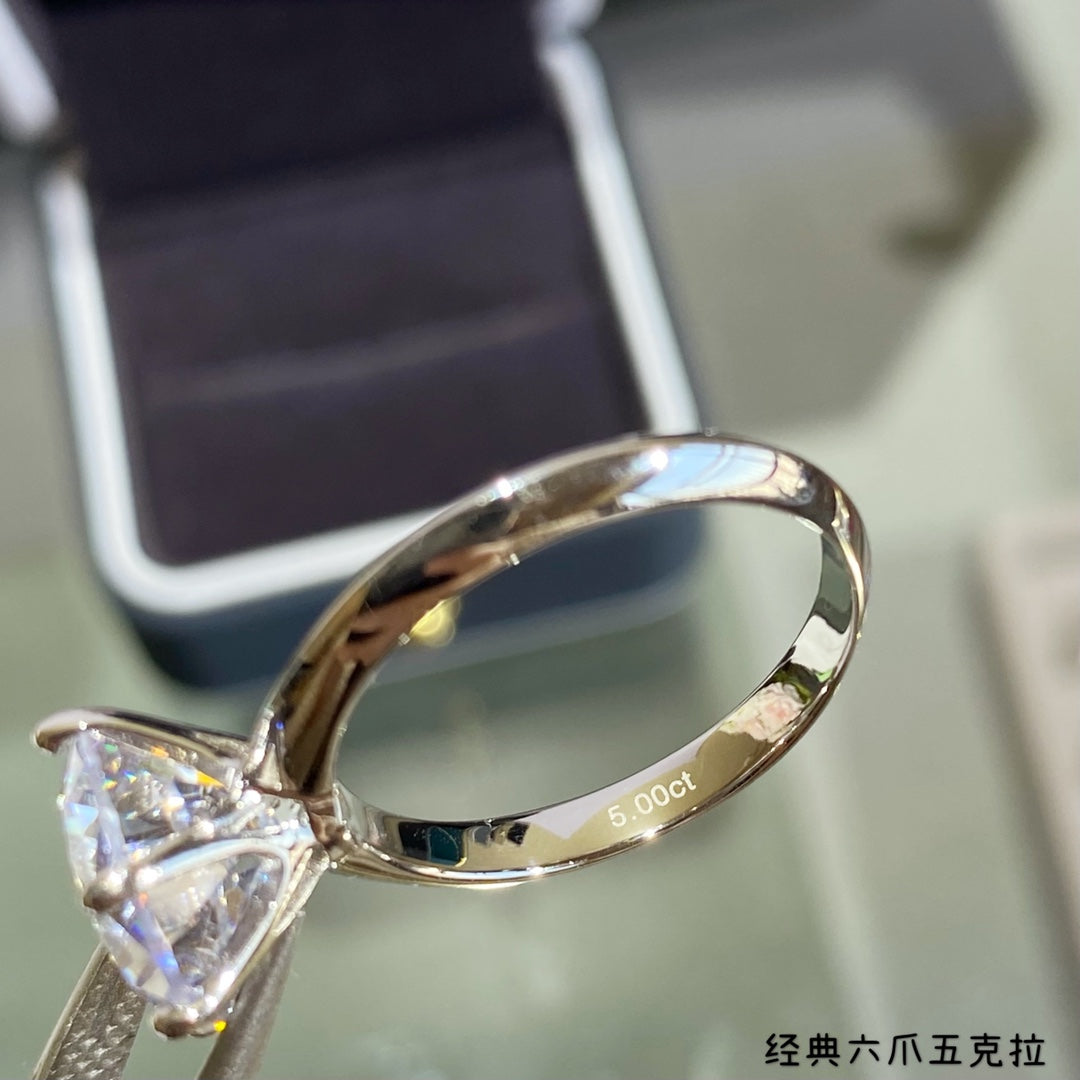 classic 6 claw 5 carat diamond set ring jza103