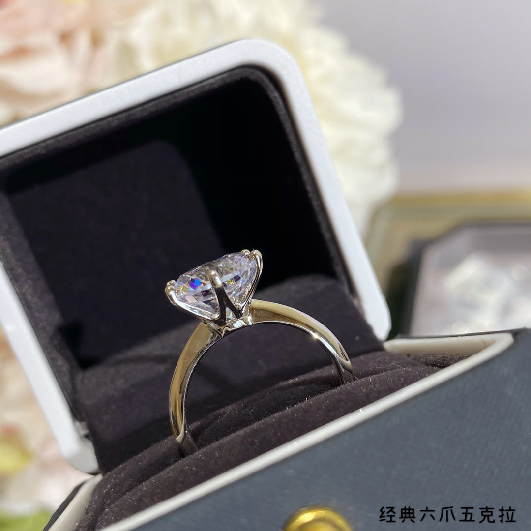 classic 6 claw 5 carat diamond set ring jza103