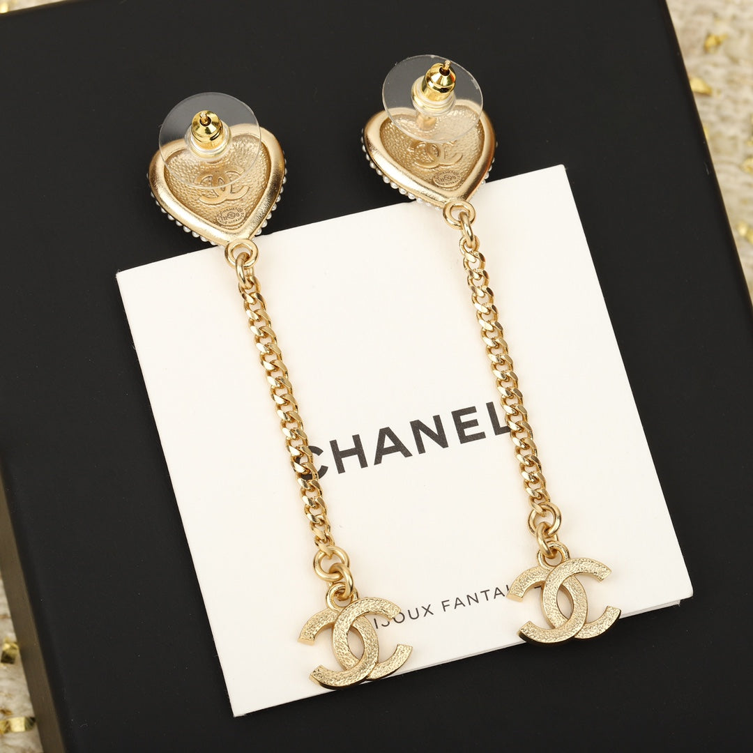 CHA Love Double C Gold Earrings EHA345