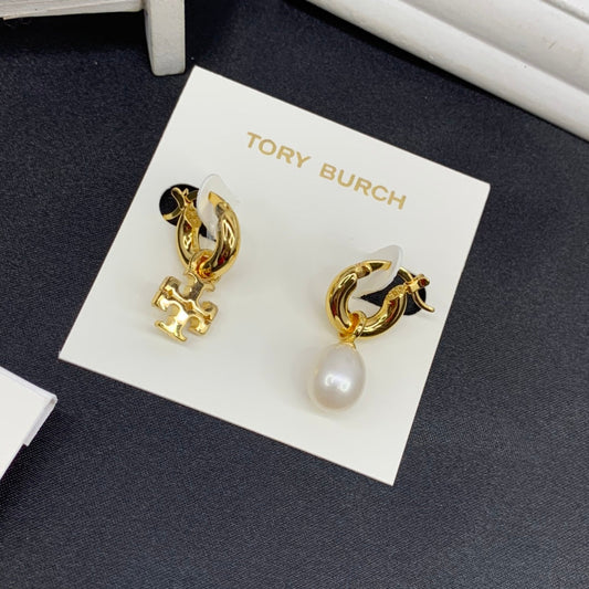 tb natural pearl gold earrings eha308