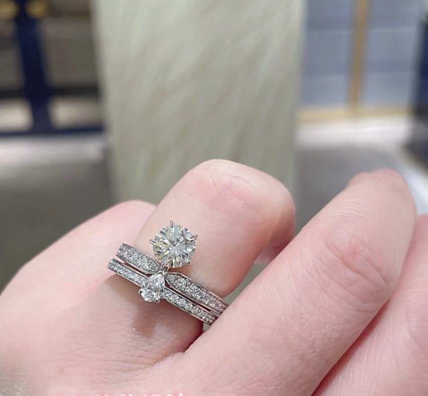 p two in one five row diamond sterling silver ring jza114