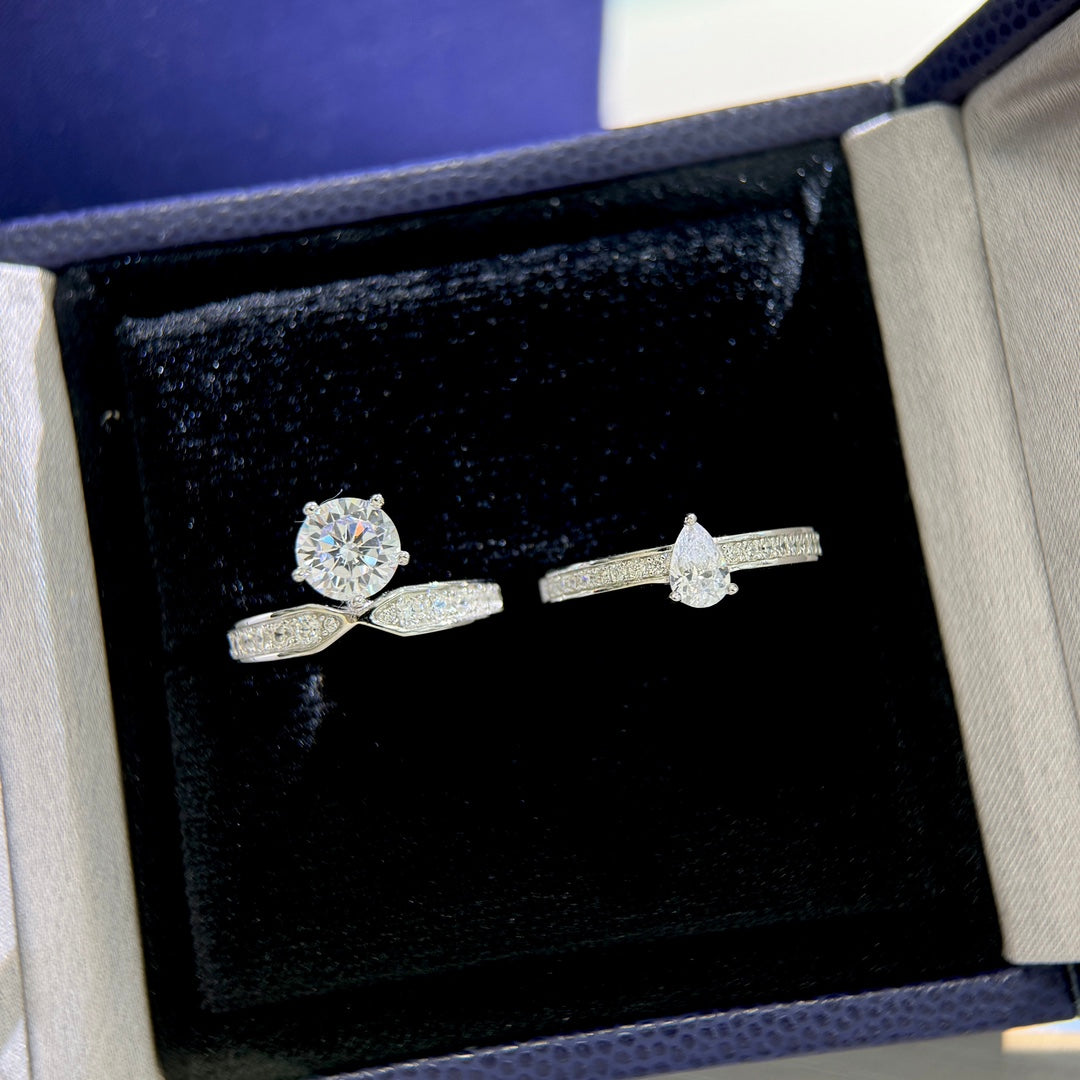 p two in one five row diamond sterling silver ring jza114