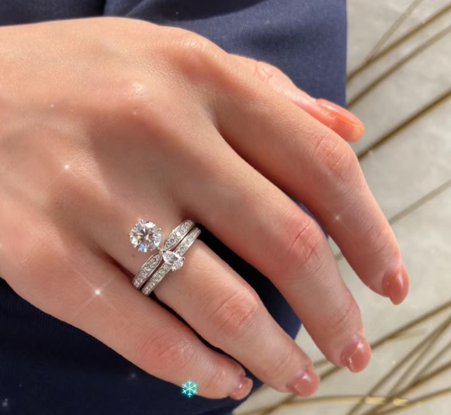 p two in one five row diamond sterling silver ring jza114
