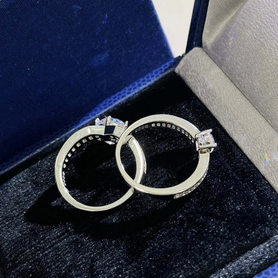 p two in one five row diamond sterling silver ring jza114
