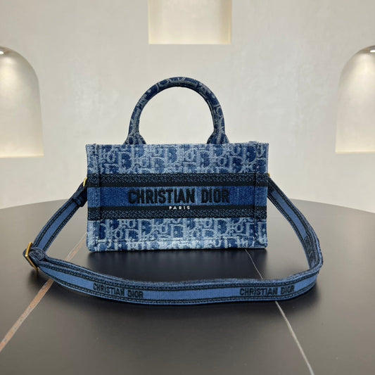 21cm book tote blue shoulder cross handbag bag 286774