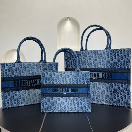 26cm book tote blue jacquard shopping handbag bag 285663