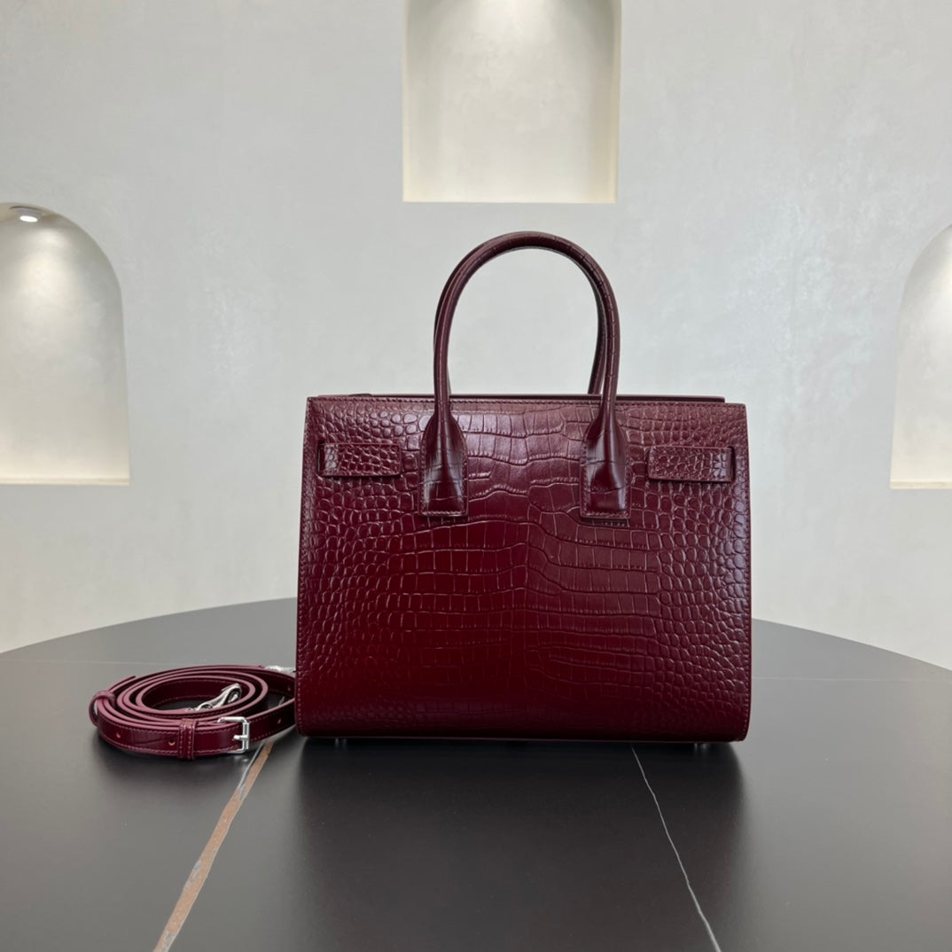 SAINT LAURENT 26cm WINE Red Organ Shoulder Bag 421863