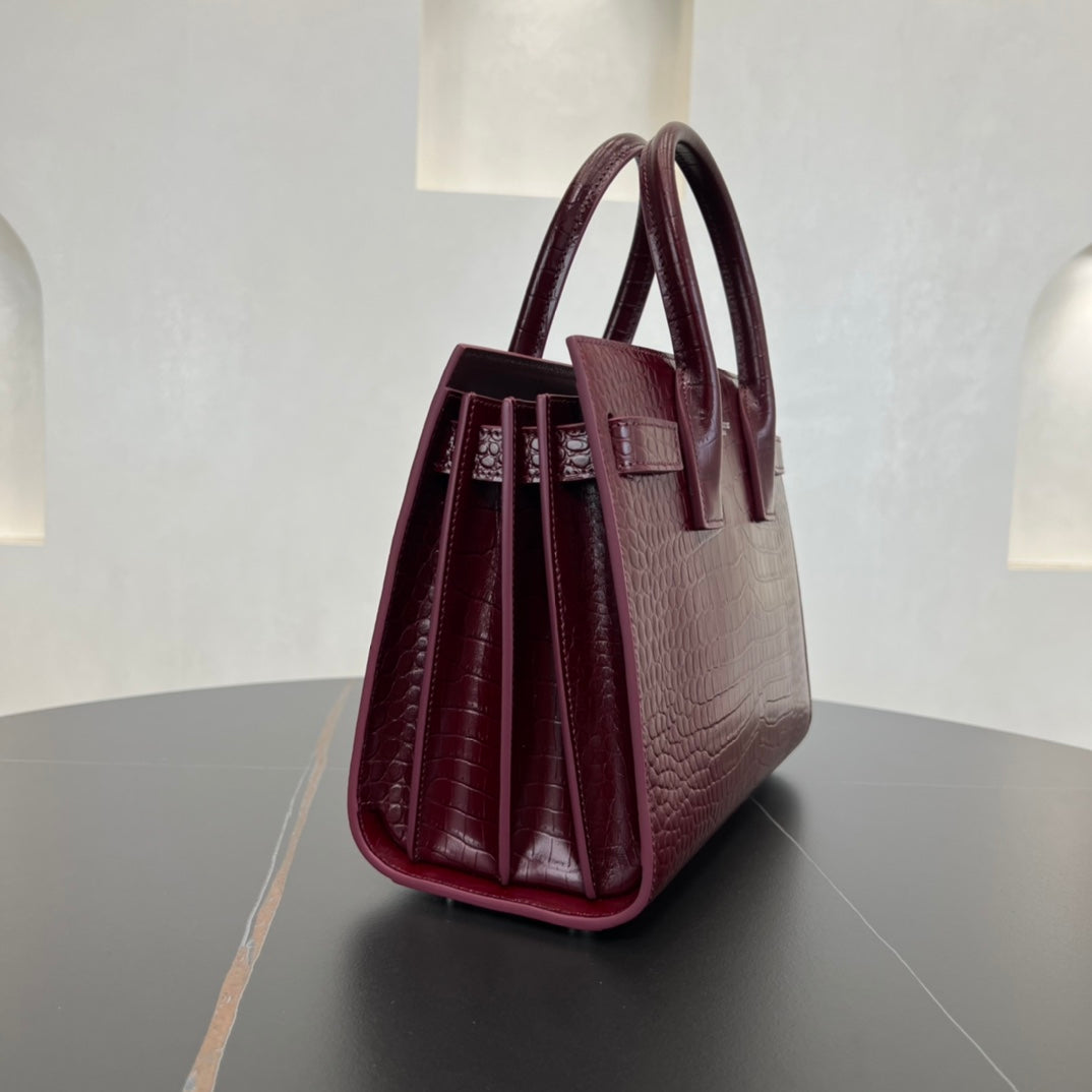 SAINT LAURENT 26cm WINE Red Organ Shoulder Bag 421863