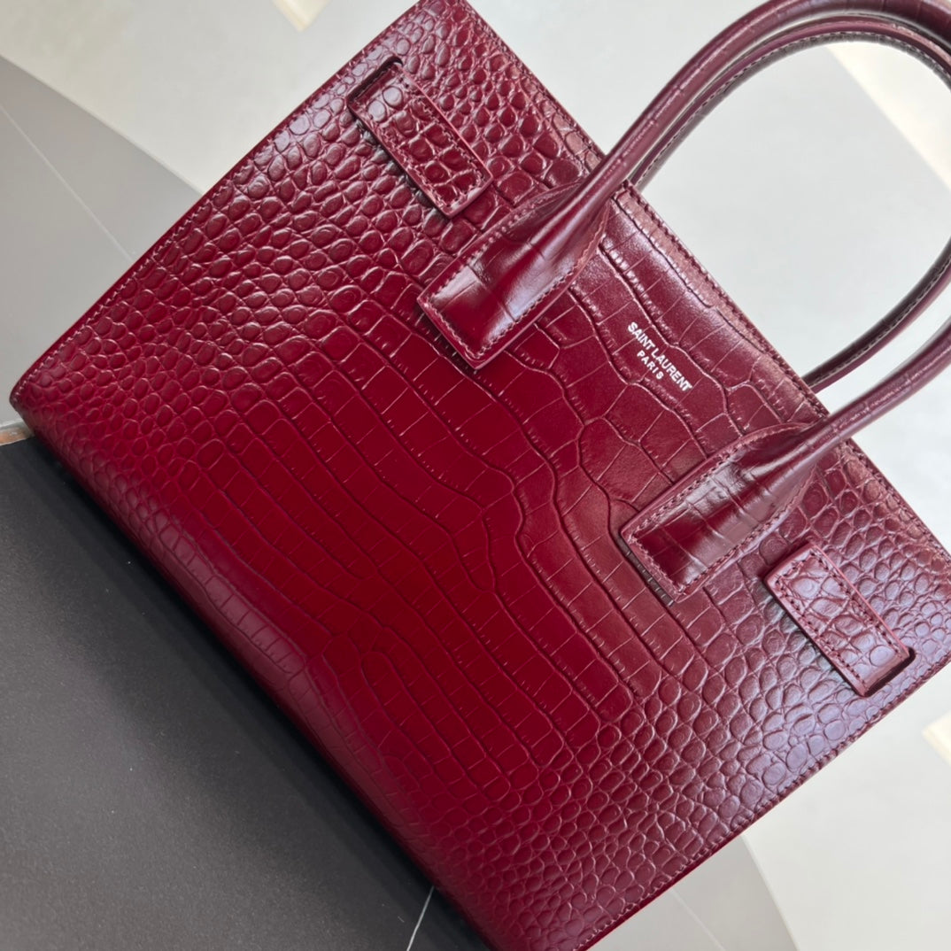 SAINT LAURENT 26cm WINE Red Organ Shoulder Bag 421863