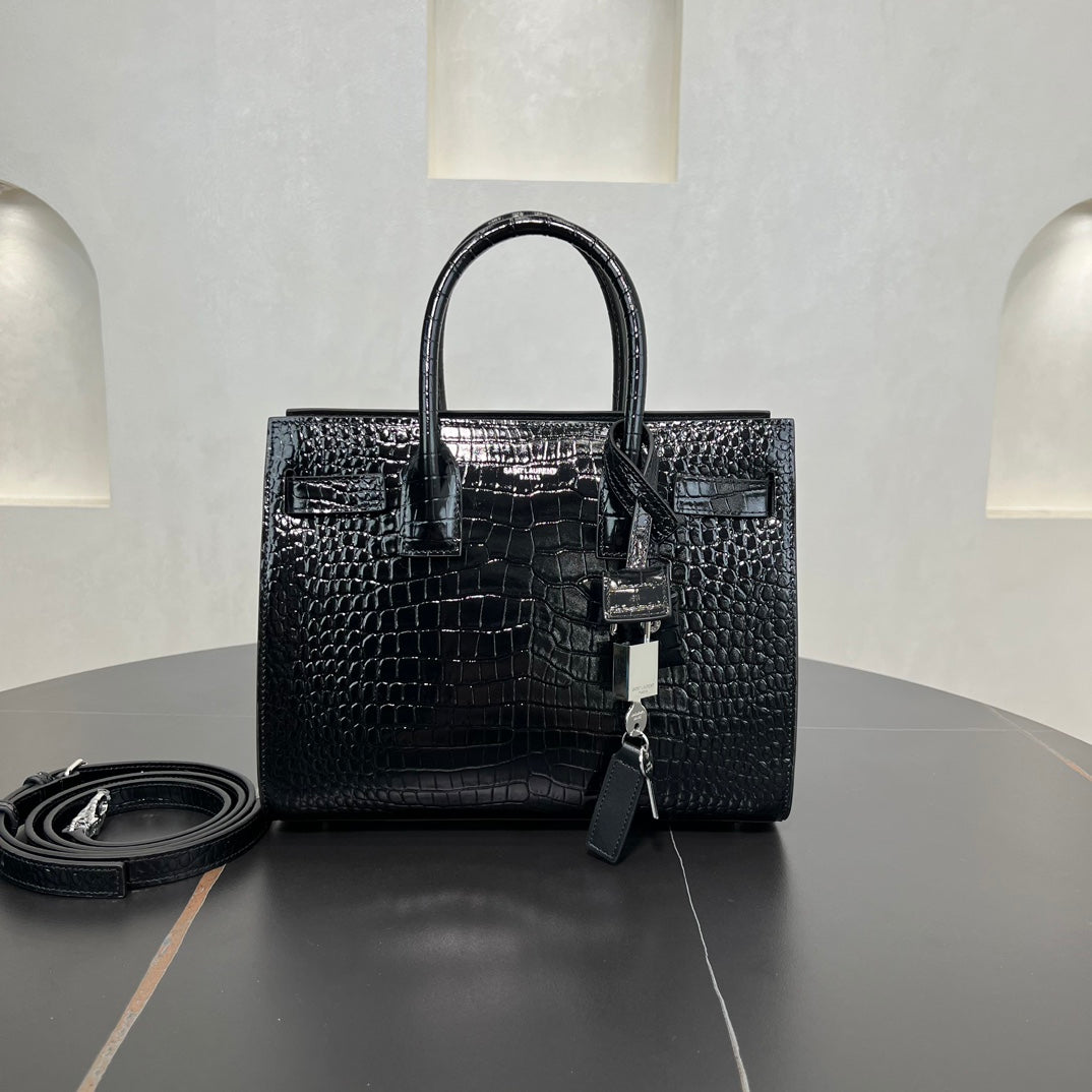 sac de jour 26cm crocodile embossed genuine leather shoulder handbag 421863