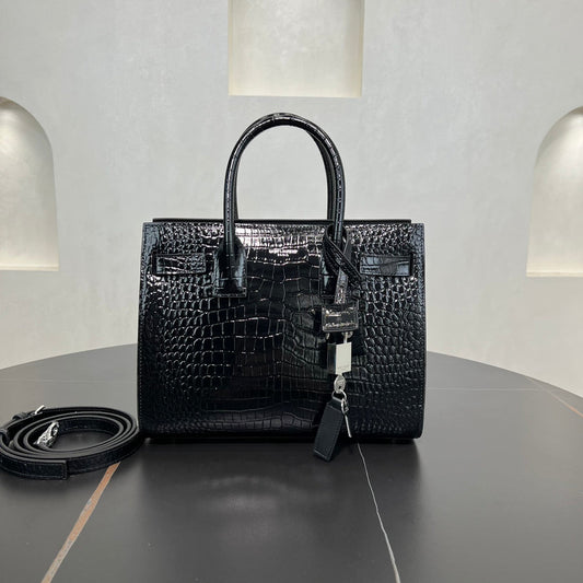 sac de jour 26cm crocodile embossed genuine leather shoulder handbag 421863