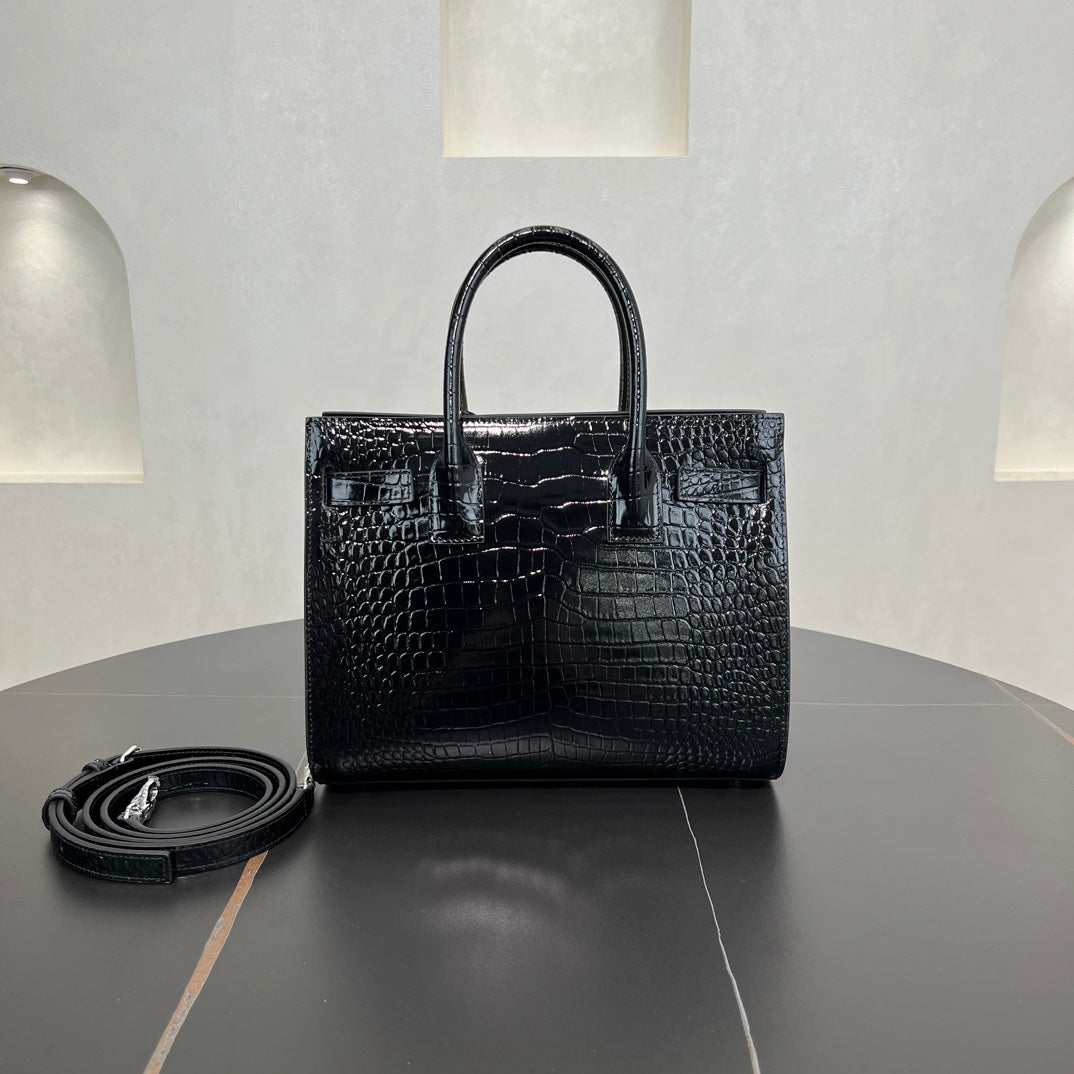 sac de jour 26cm crocodile embossed genuine leather shoulder handbag 421863
