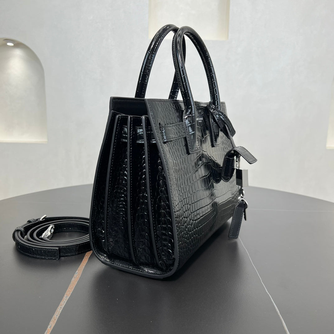 sac de jour 26cm crocodile embossed genuine leather shoulder handbag 421863