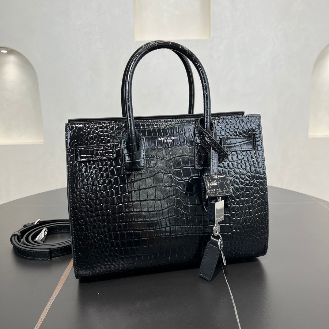 sac de jour 26cm crocodile embossed genuine leather shoulder handbag 421863