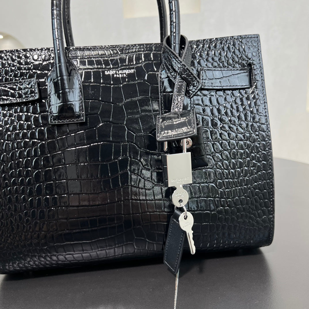 sac de jour 26cm crocodile embossed genuine leather shoulder handbag 421863