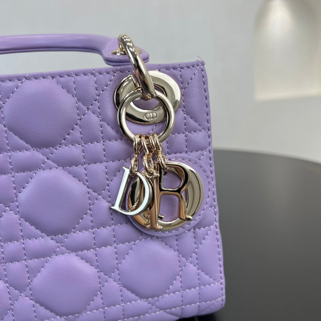 17cm purple princess 3 grid matte shoulder tote bag 282257
