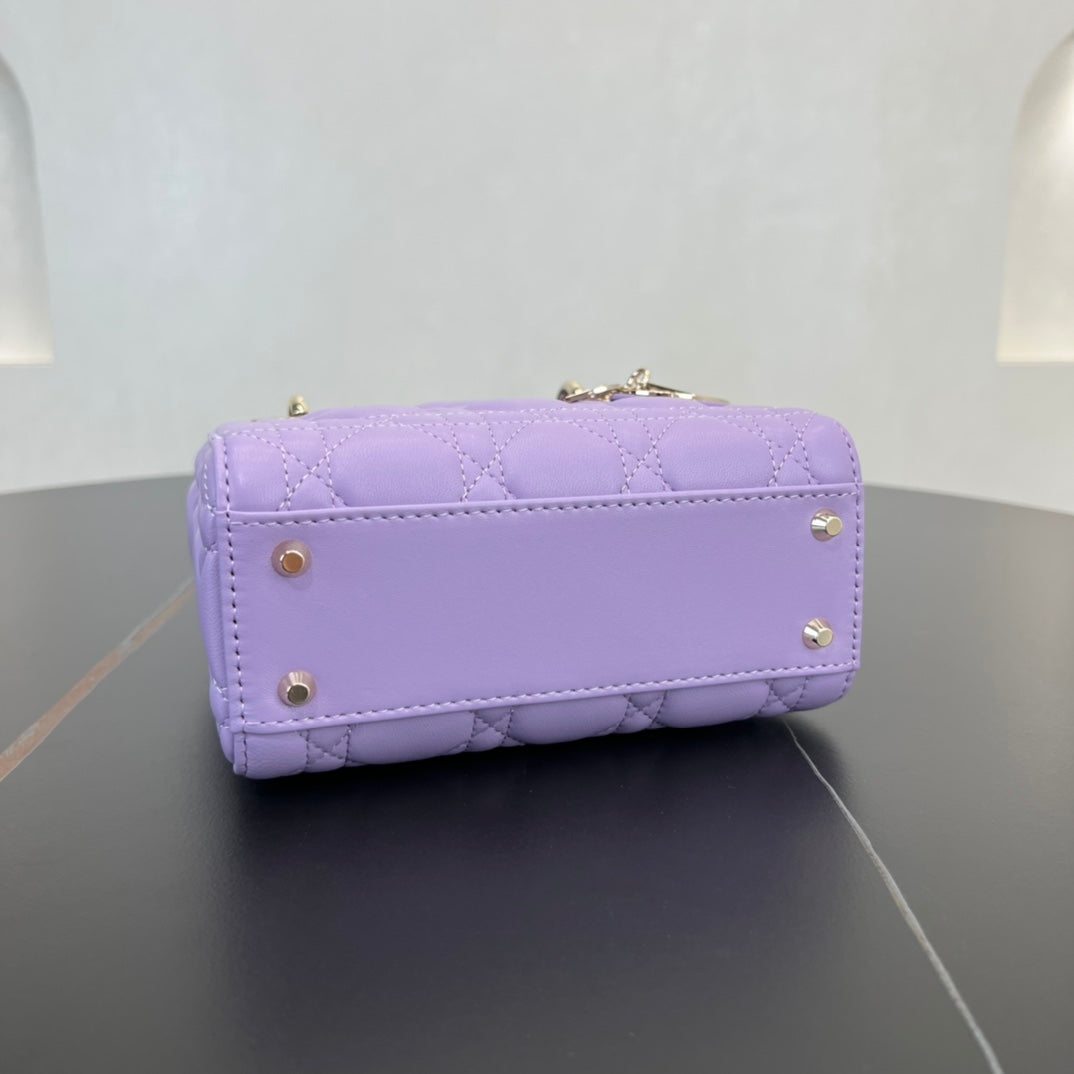 17cm purple princess 3 grid matte shoulder tote bag 282257