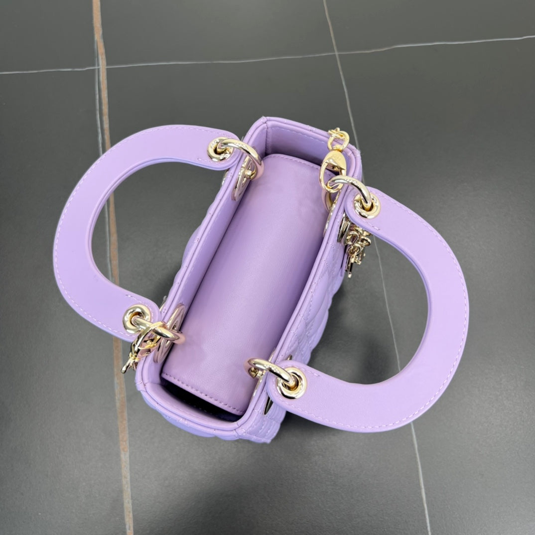 17cm purple princess 3 grid matte shoulder tote bag 282257