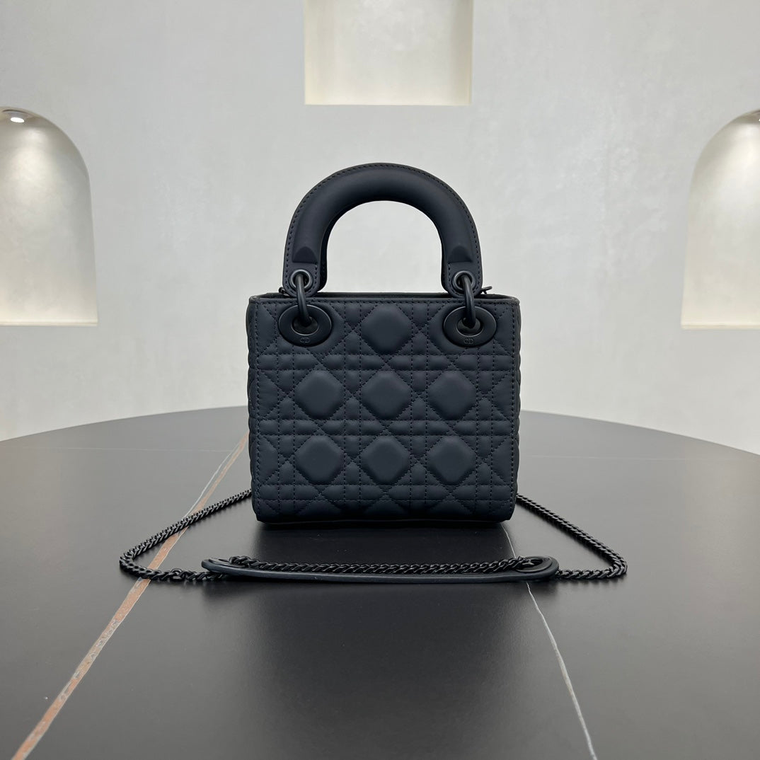 17cm daifei tengge pattern 3 grid black single shoulder handbag bag 278123