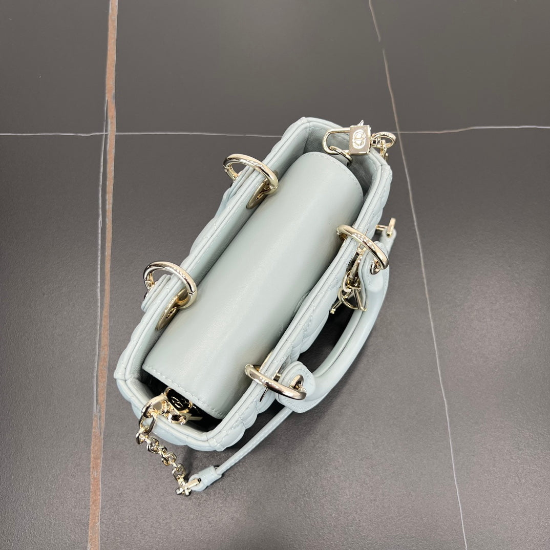 16cm daifei mini horizontal black gold buckle handbag 278378