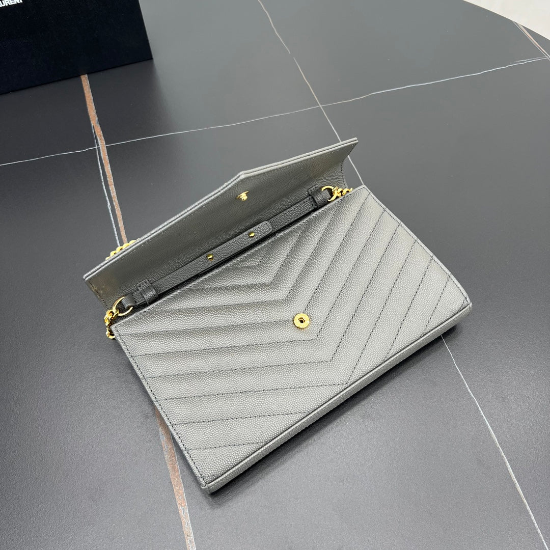 22 5cm grey gold chain ball pattern cross shoulder bag