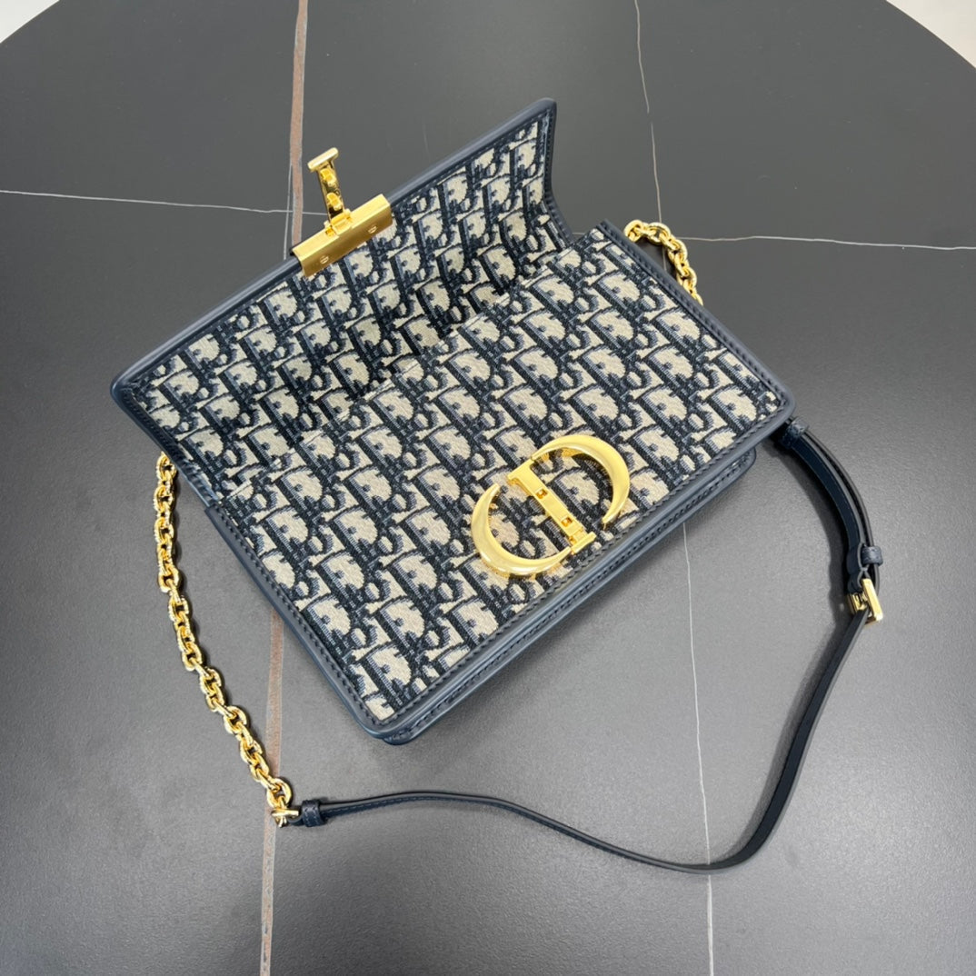 DO Montaigne 25CM Blue Saddle Shoulder Bag 281906