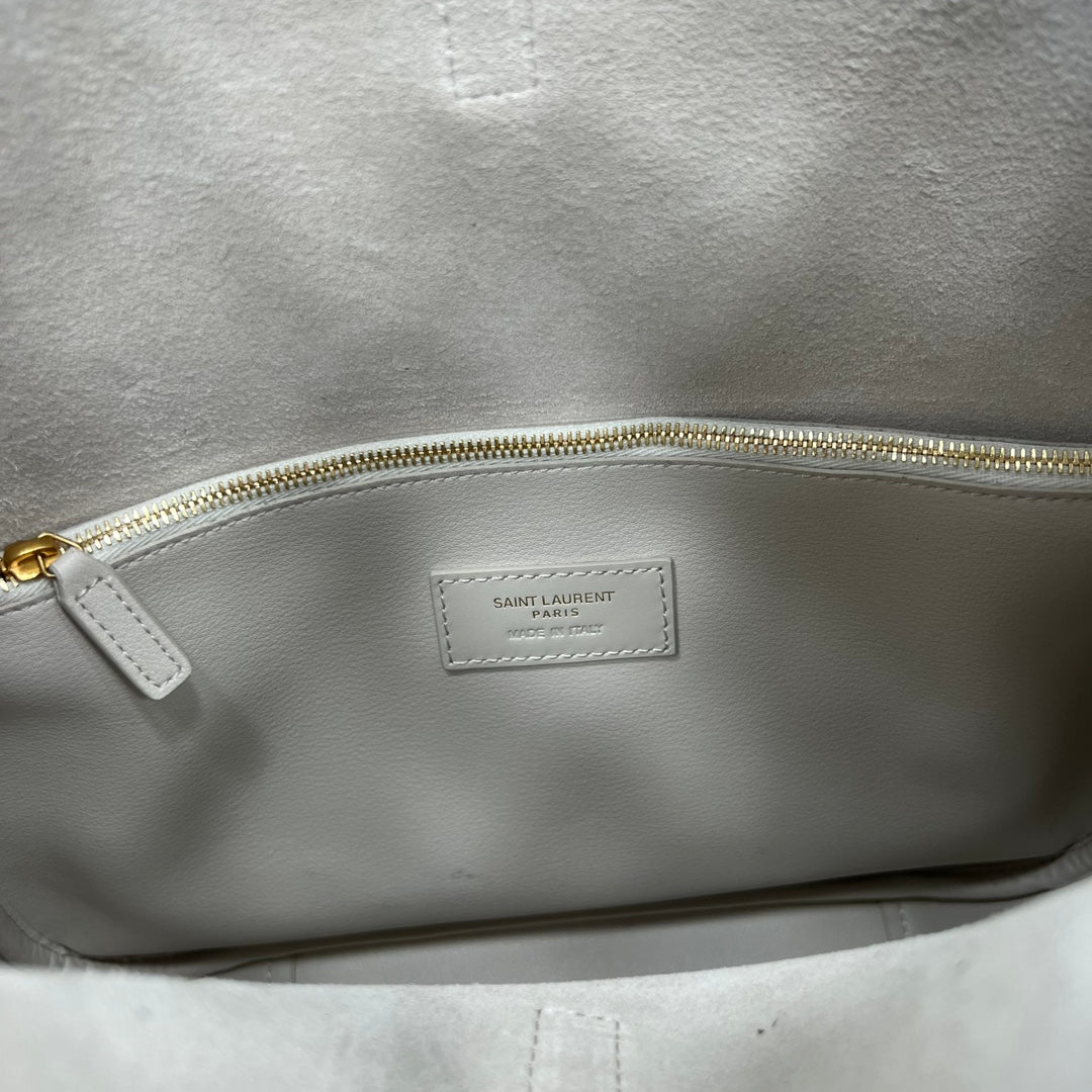 YSL 30cm white LE large handbag shoulder bag 753837