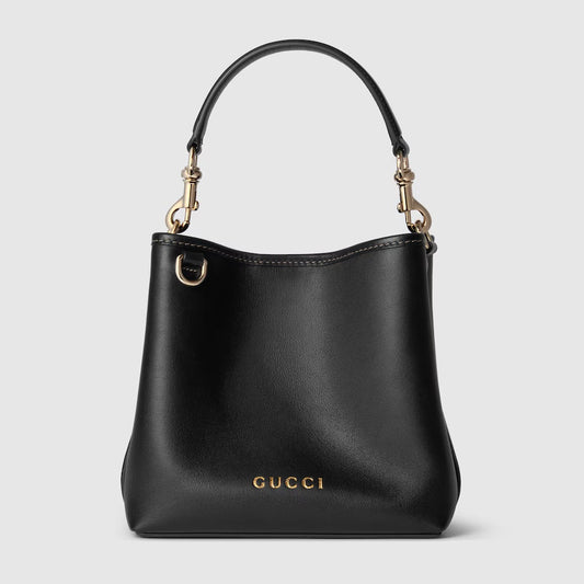 gg 19cm emblem series black bucket shoulder bag 815118