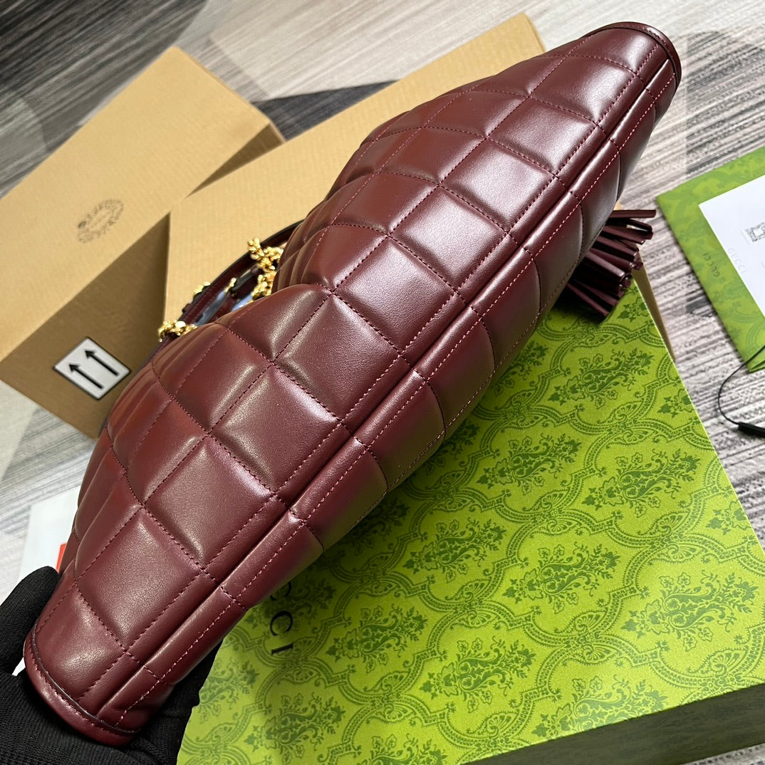 gg deco series 43cm deep red tote shoulder bag 746210