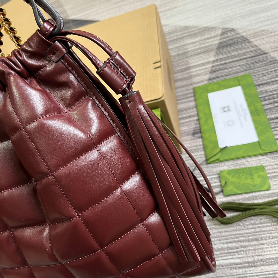 gg deco series 43cm deep red tote shoulder bag 746210