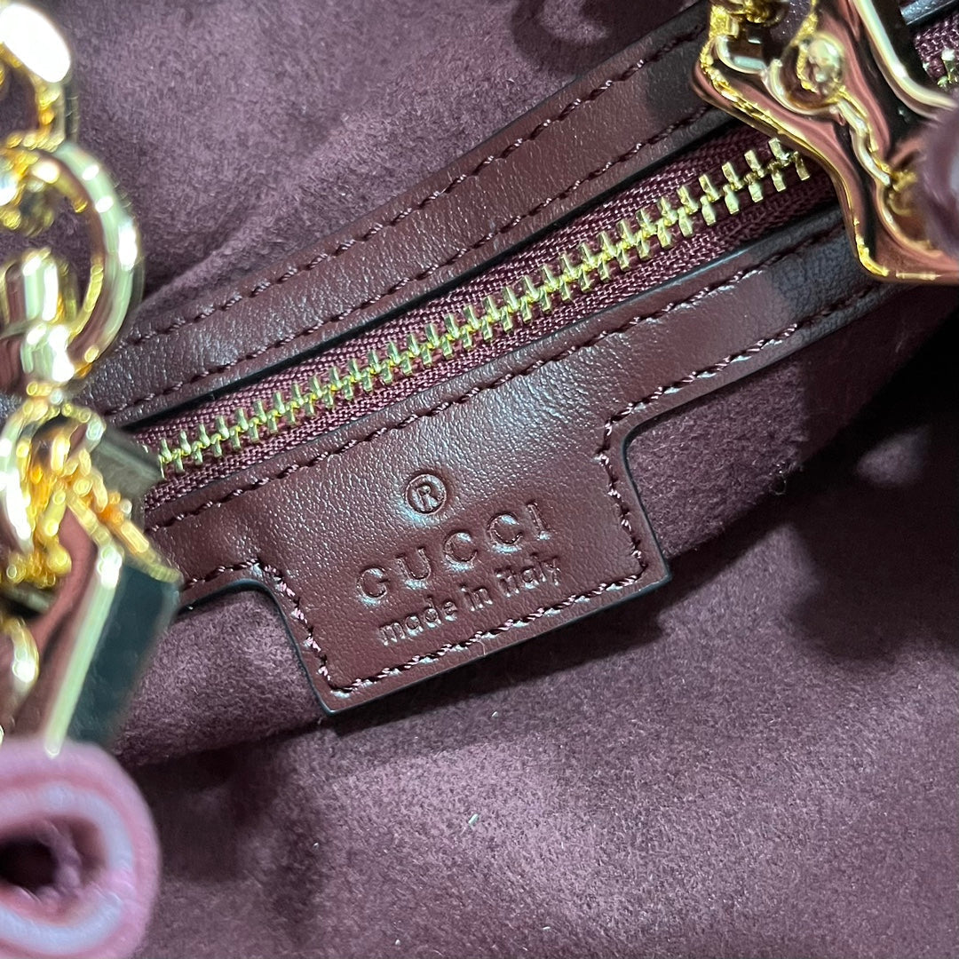 gg deco series 43cm deep red tote shoulder bag 746210