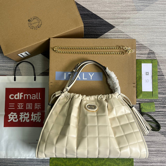 gg deco series 43cm white tote bag 746210