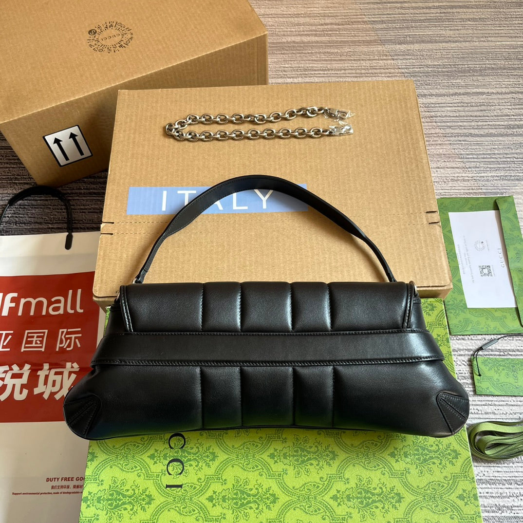 38cm horsebit chain black shoulder backpack 764255