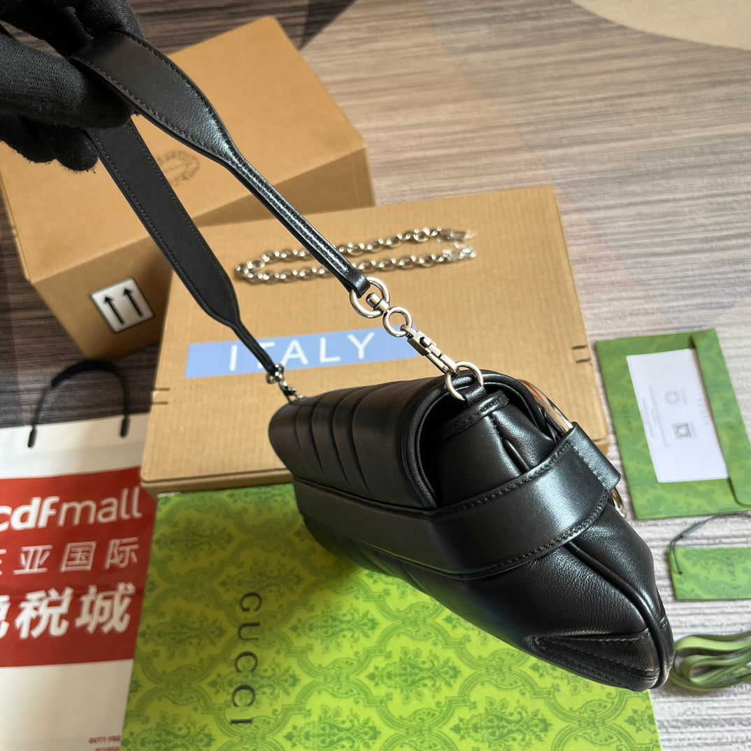 38cm horsebit chain black shoulder backpack 764255