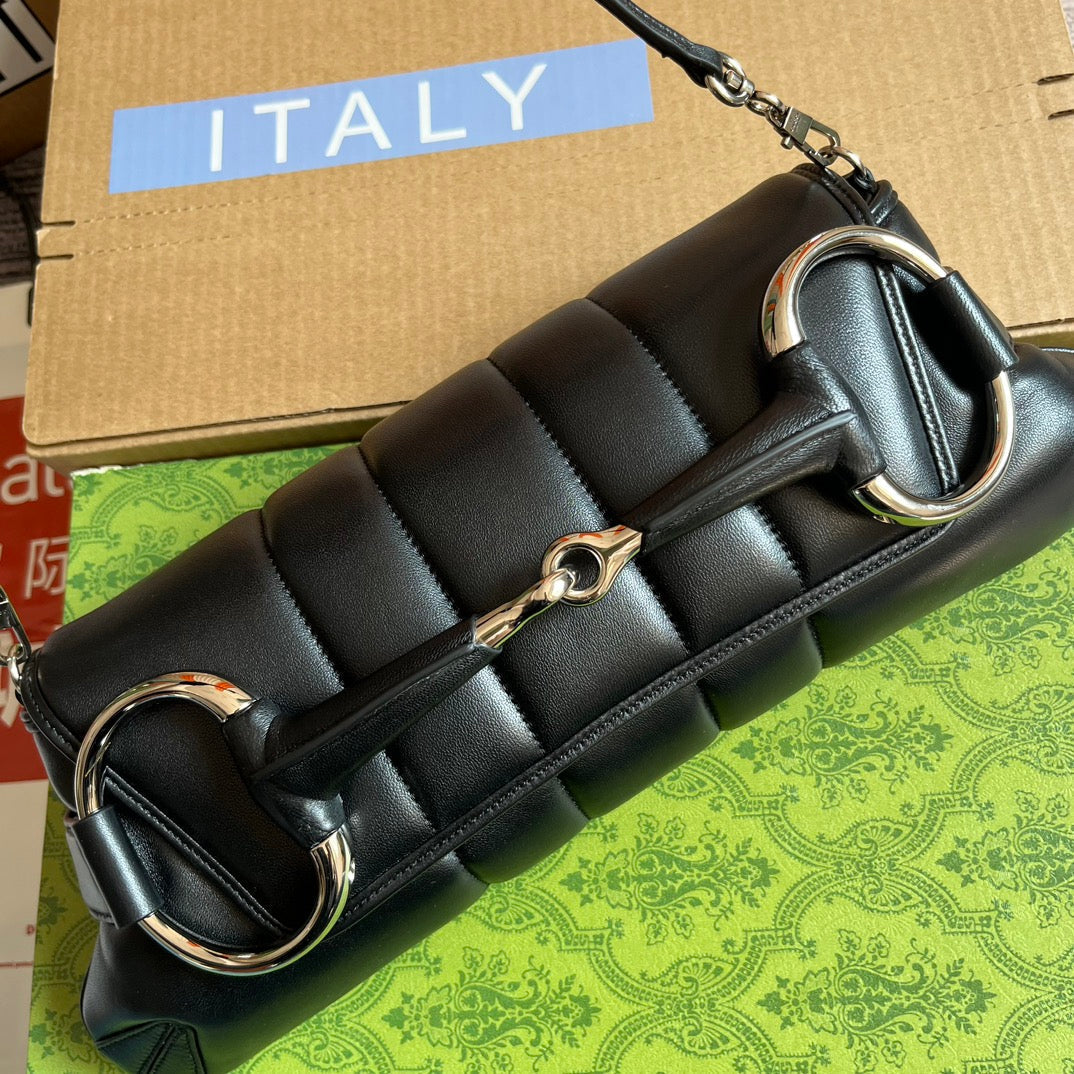 38cm horsebit chain black shoulder backpack 764255