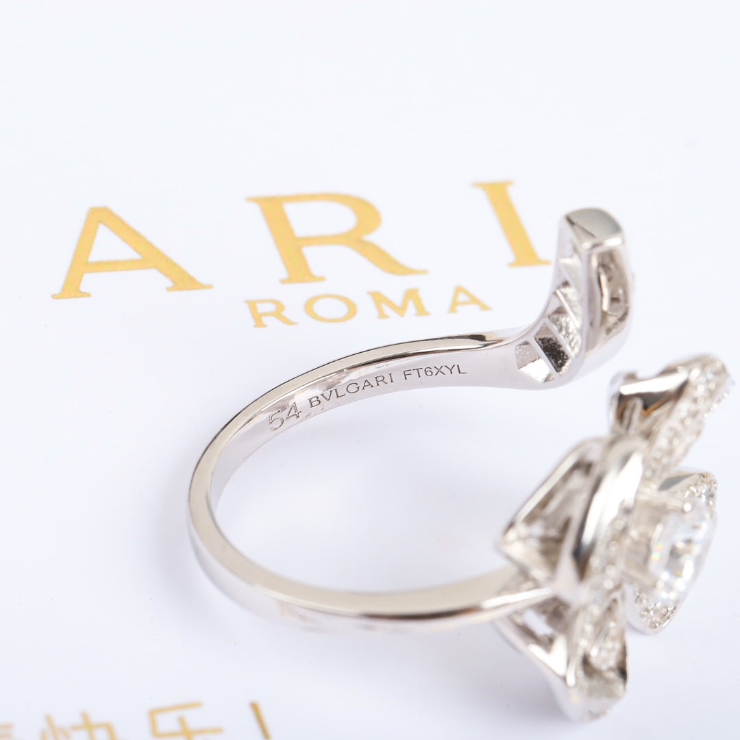 Full Diamond Rose Open Ring JZA128