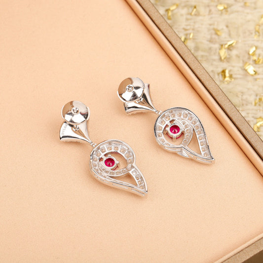 divas dream fan shaped pink sapphire earrings eha487