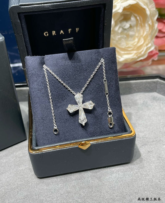 Ice Flower Cross Silver Necklace XLA313