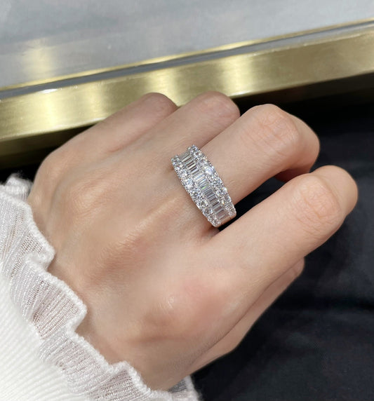 t shaped high carbon diamond silver ring jza194