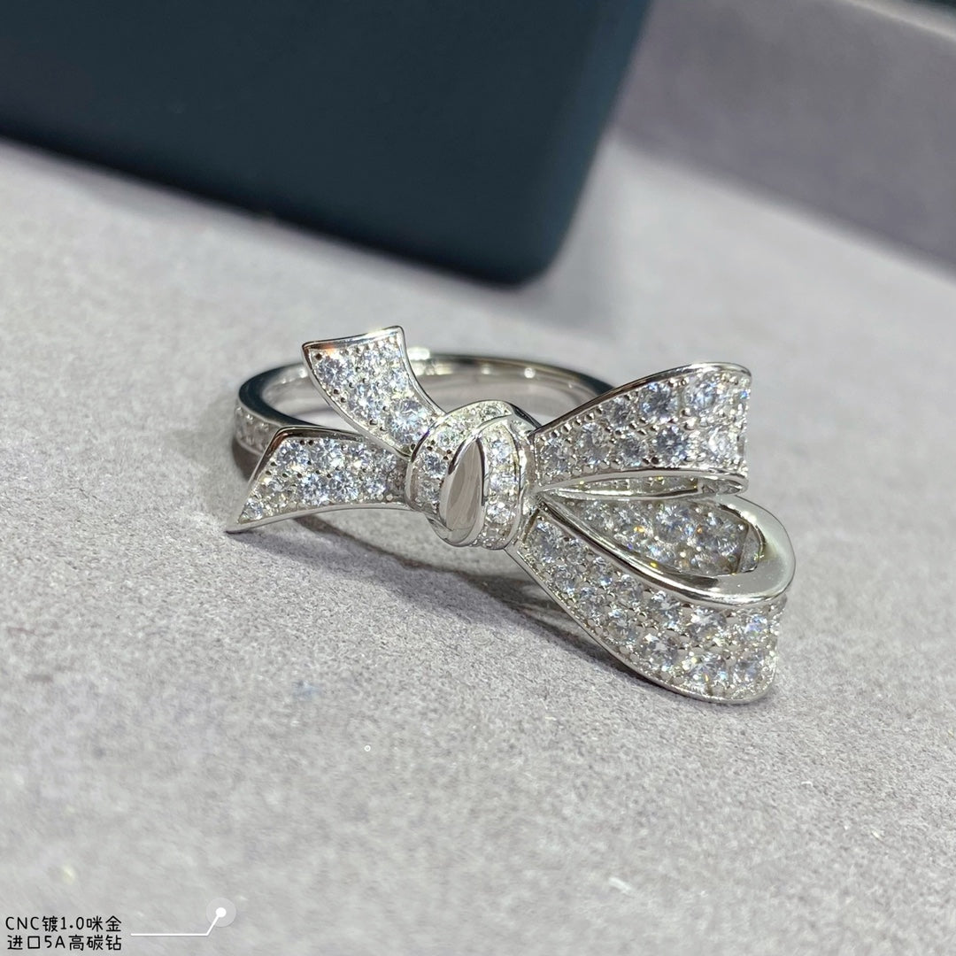 v gold full diamond bow ring jza136