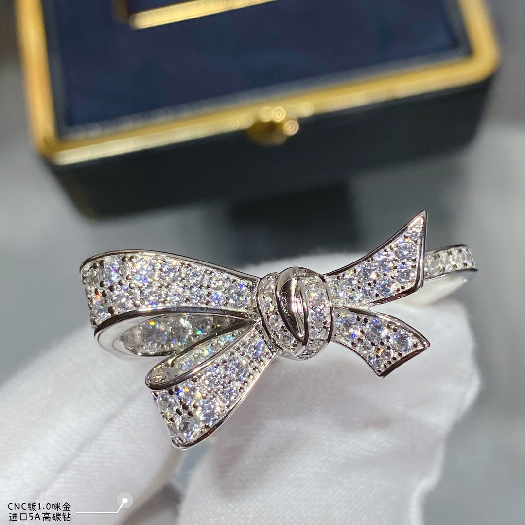 v gold full diamond bow ring jza136