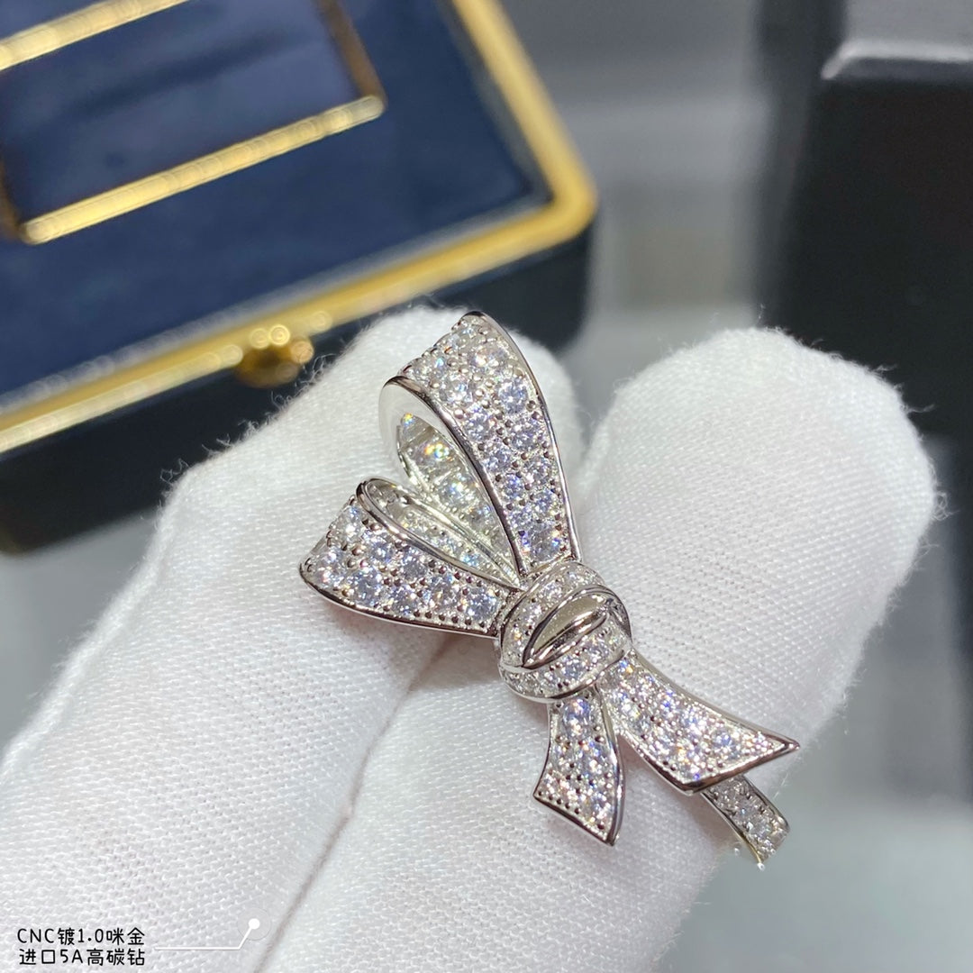 v gold full diamond bow ring jza136