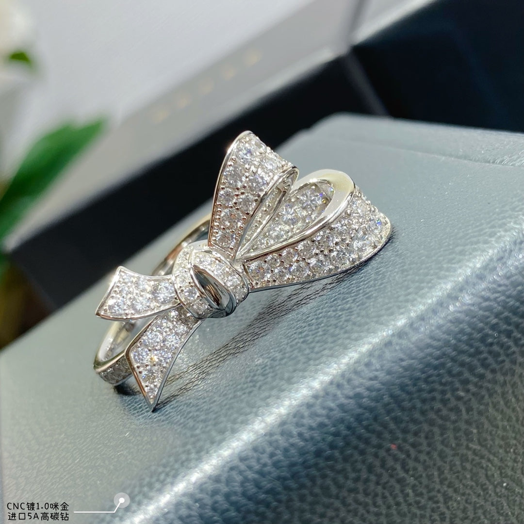 v gold full diamond bow ring jza136