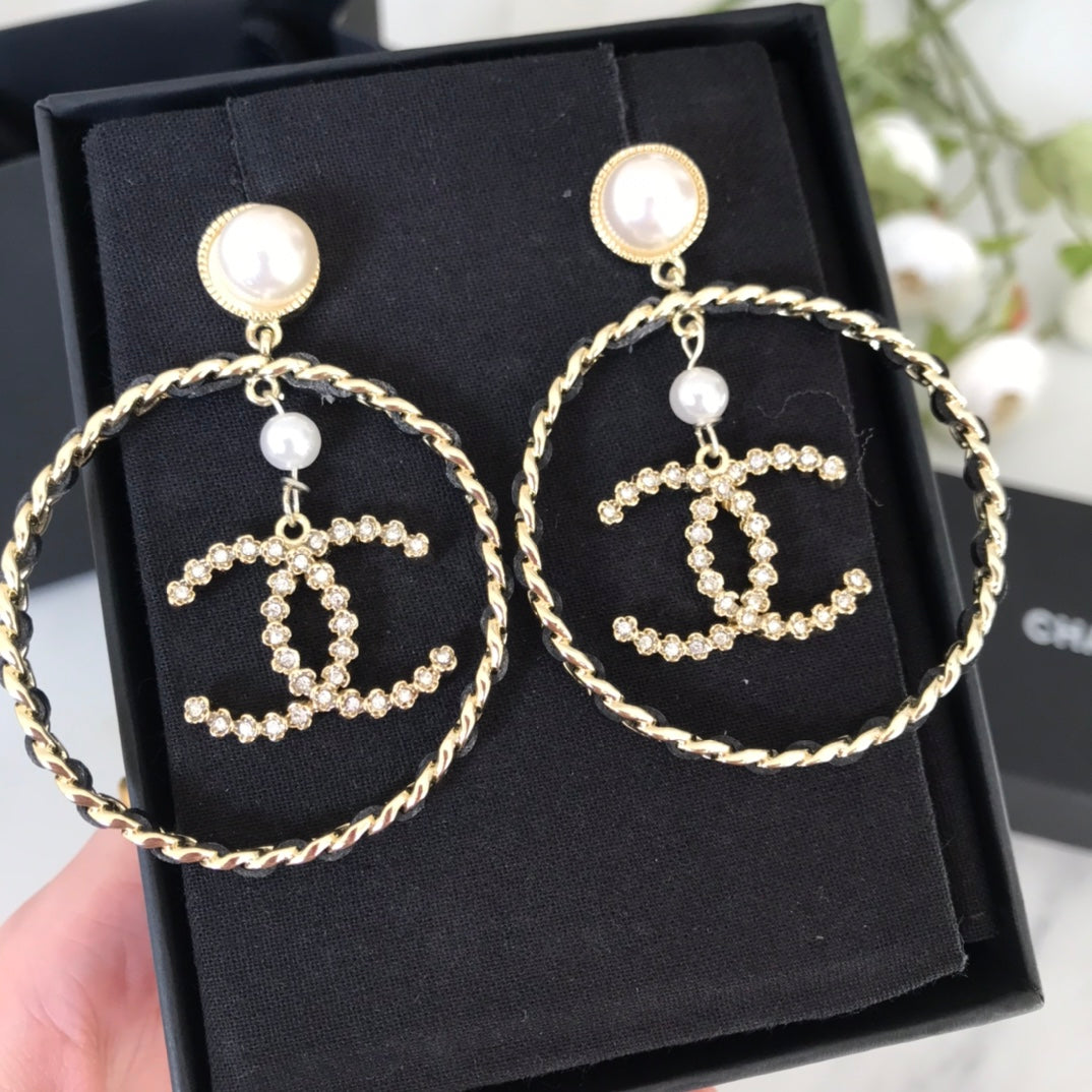 Pearl Large Circle Fashion Earrings EHA467