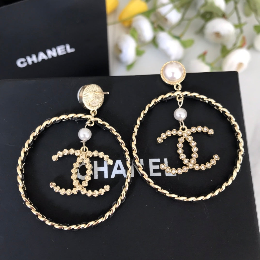 Pearl Large Circle Fashion Earrings EHA467