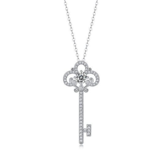 T 18K platinum key necklace XLA317