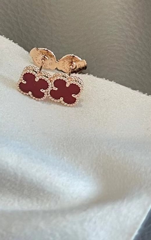 vca small 9mm earnail red agate earrings eha385