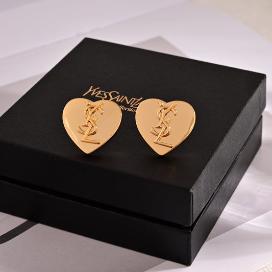 yellow golden peach heart earrings eha613