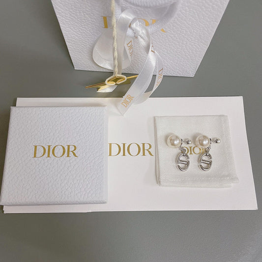 d pearl pendant cd silver earrings eha668